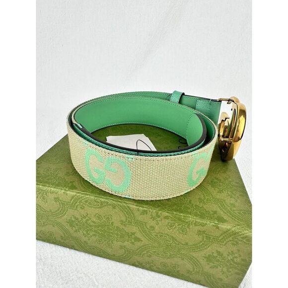 NEW LADIES GUCCI SUPREME BIG PRINT GG MONOGRAM BELT 80 / 32 LEATHER DOLLAR A10 - Picture 2 of 6